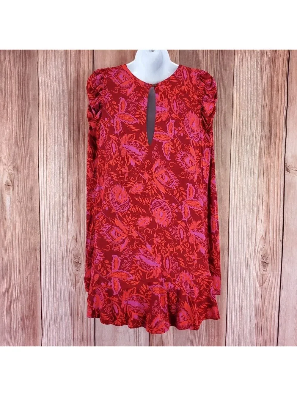 Free People Womens Size XS Hello Lover Tunic Top Scarlett Combo Boho V-Neck